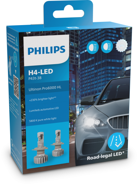 Philips Ultinon Pro6000 H4 LED 11342X2 LED mit Straßenzulassung*